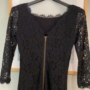 DVF black lace dress